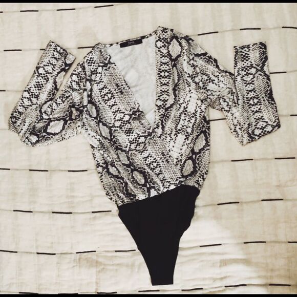 Snakeskin Bodysuit Longsleeve - Picture 1 of 4
